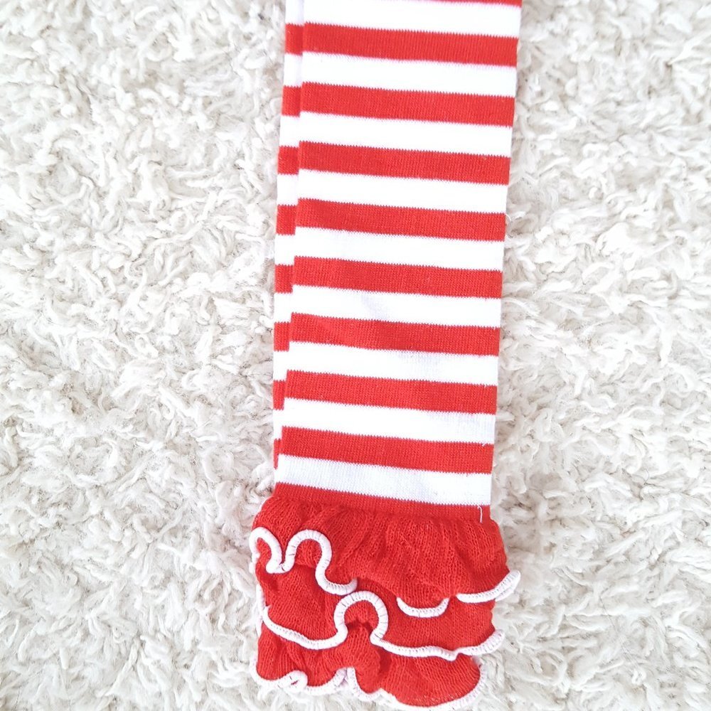 Red and White Stripes Holiday Legwarmers For Baby Girl Toddler Girls New